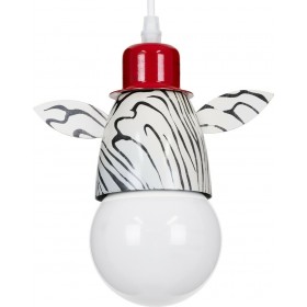 GloboStar Παιδικό Φωτιστικό Μονόφωτο Zebra Λευκό-Μαύρο