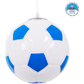 GloboStar Παιδικό Φωτιστικό Μονόφωτο Football Γαλάζιο - Λευκό