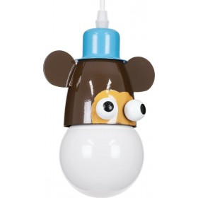 GloboStar Παιδικό Φωτιστικό Μονόφωτο Monkey Γαλάζιο - Καφέ