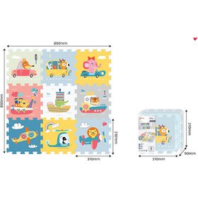 "Moni Παιδικό Παζλ Δαπέδου ""Transportation"" με Ζωάκια 9τμχ" Moni Παιδικό Παζλ Δαπέδου "Transportation" με Ζωάκια 9τμχ