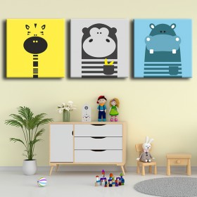 Ζωάκια της ζούγκλας (1) Πίνακες σε καμβά set