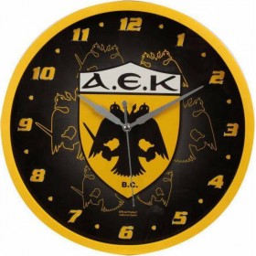 Ρολόι Τοίχου ΑΕΚ Πλαστικό Ρολόι Τοίχου ΑΕΚ Πλαστικό