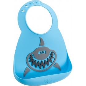 "Make my Day Αδιάβροχη Σαλιάρα Σιλικόνης με Κουμπί ""Shark"" με Τσέπη για 6 m+" Make my Day Αδιάβροχη Σαλιάρα Σιλικόνης με Κουμπί "Shark" με Τσέπη για 6 m+