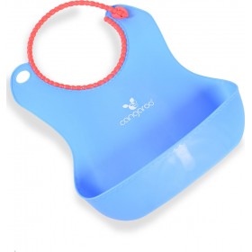 "Cangaroo Αδιάβροχη Σαλιάρα Σιλικόνης με Κουμπί ""Am Am"" με Τσέπη Blue" Cangaroo Αδιάβροχη Σαλιάρα Σιλικόνης με Κουμπί "Am Am" με Τσέπη Blue
