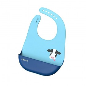 Kidsme Αδιάβροχη Σαλιάρα Σιλικόνης με Κουμπί "Easy Clean" με Τσέπη Aquamarine για 6 m+ Kidsme Αδιάβροχη Σαλιάρα Σιλικόνης με Κουμπί "Easy Clean" με Τσέπη Aquamarine για 6 m+