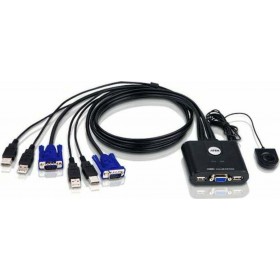 Aten 2-Port USB VGA Cable KVM Switch with Remote Port Selector Aten 2-Port USB VGA Cable KVM Switch with Remote Port Selector
