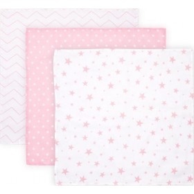 Lorelli Πάνες Αγκαλιάς από Μουσελίνα Trio Pink 3τμχ 80x80cm