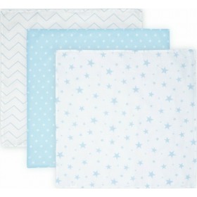 Lorelli Πάνες Αγκαλιάς από Μουσελίνα Trio Blue 3τμχ 80x80cm