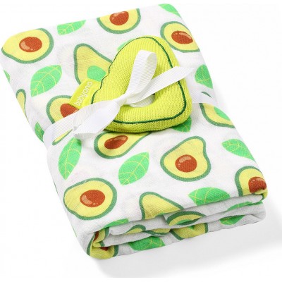 Babyono Πάνα Αγκαλιάς Avocado με Μαλακή Κουδουνίστρα 120x120cm