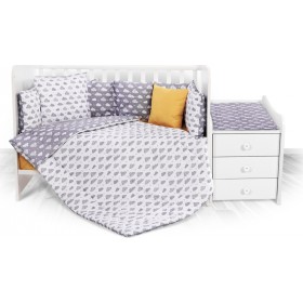 Lorelli Σετ Κούνιας Trend Ranforce Clouds 6τμχ Grey