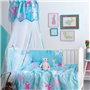 Palamaiki Σετ Κούνιας Baby Satin 7τμχ Blue