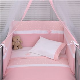 Baby Oliver Σετ Κούνιας Muslin Des. 372 2τμχ Pink
