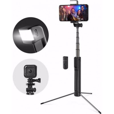 BlitzWolf BW-BS8 with Fill Light Selfie Stick Τρίποδο Κινητού με Bluetooth Μαύρο