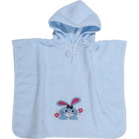 Das Home Βρεφικό Πόντσο-Μπουρνούζι "Smile 2" με Κουκούλα Γαλάζιο