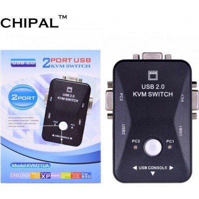 KVM21UA KVM Switch με 2 θύρες usb 2.0