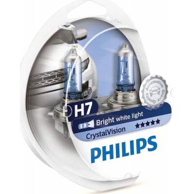 Philips Λάμπες Αυτοκινήτου CrystalVision H7 Αλογόνου 4300K 12V 55W 2τμχ