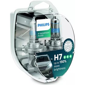 Philips Λάμπες Αυτοκινήτου X-tremeVision Pro150 H7 Αλογόνου 3700K Θερμό Λευκό 12V 55W 2τμχ Philips Λάμπες Αυτοκινήτου X-tremeVision Pro150 H7 Αλογόνου 3700K Θερμό Λευκό 12V 55W 2τμχ