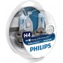 Philips Λάμπες Αυτοκινήτου &amp Μοτοσυκλέτας WhiteVision +60% H4 Αλογόνου 3700K Φυσικό Λευκό 12V 55/60W 2τμχ