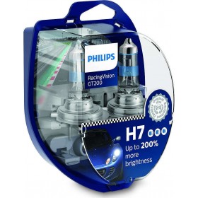 Philips Λάμπες Αυτοκινήτου Racing Vision GT200 H7 Αλογόνου 3600K Θερμό Λευκό 12V 55W 2τμχ Philips Λάμπες Αυτοκινήτου Racing Vision GT200 H7 Αλογόνου 3600K Θερμό Λευκό 12V 55W 2τμχ