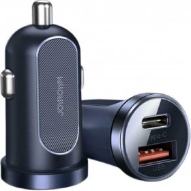 Joyroom Φορτιστής Αυτοκινήτου Μπλε C-A08 5A με Θύρες: 1xUSB 1xType-CΚωδικός: C-A08-BL  Joyroom Φορτιστής Αυτοκινήτου Μπλε C-A08 5A με Θύρες: 1xUSB 1xType-CΚωδικός: C-A08-BL