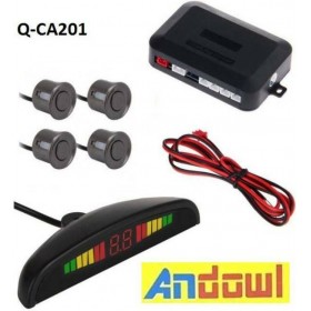 Andowl Σύστημα Παρκαρίσματος Αυτοκινήτου Q-CA201 με Οθόνη και 4 Αισθητήρες σε Μαύρο Χρώμα