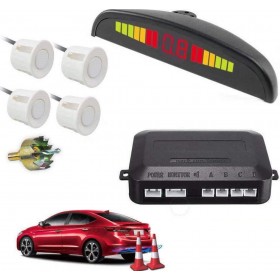 Σύστημα Παρκαρίσματος Αυτοκινήτου με Οθόνη και 4 Αισθητήρες σε Λευκό ΧρώμαΚωδικός: PY0104W 