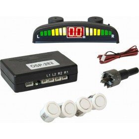 Osio Σύστημα Παρκαρίσματος Αυτοκινήτου OSP-282 με Οθόνη και 4 Αισθητήρες 18mm σε Λευκό ΧρώμαΚωδικός: 12512-2827 