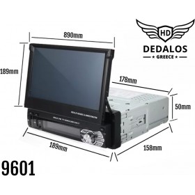 9601 Ηχοσύστημα Αυτοκινήτου Universal 1DIN (Bluetooth/USB/AUX) με Οθόνη Αφής 7"