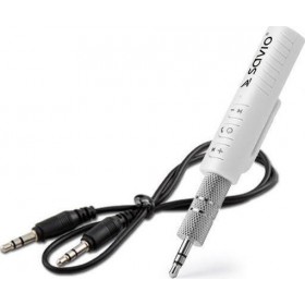 Savio Bluetooth Αυτοκινήτου TR-11 3.5mm Audio Receiver White για το Ηχοσύστημα (AUX / με USB θύρα Φόρτισης / Audio Receiver)