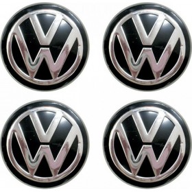 Race Axion Τάπες Κέντρου Ζάντας VW με Εσωτερική Διάμετρο 64mm Μαύρο/Χρώμιο 4τμχ
