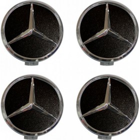 Americat Mercedes Τάπες Κέντρου Ζάντας Μαύρο/Χρώμιο Κουμπωτές (71mm & 75mm) 4τμχ. Americat Mercedes Τάπες Κέντρου Ζάντας Μαύρο/Χρώμιο Κουμπωτές (71mm & 75mm) 4τμχ.