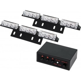 GloboStar Pro Series Μπάρες Σήμανσης Οχήματος Ασθενοφόρου για Αυτοκίνητα &amp Φορτηγά 3 Προγραμμάτων Φωτισμού Strobe Led High Po