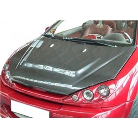 Carbon Fiber R Style Bonnet Hood for Peugeot 206-ΕΜΠΡΟΣ ΚΑΠΟ