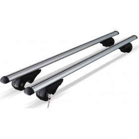 Menabo Μπάρες Οροφής Αλουμινίου Brio 135εκ. Universal για Αυτοκίνητα με Εργοστασιακές Παράλληλες Μπάρες 2τμχ (Σετ με πόδια και κ