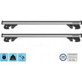 Menabo Μπάρες Οροφής Αλουμινίου Jackson 120εκ. για Εργοστασιακές Παράλληλες Μπάρες (Σετ με πόδια και κλειδαριά)Κωδικός: 11280/MB