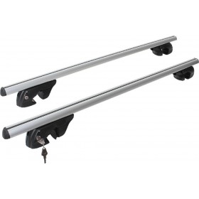 Menabo Μπάρες Οροφής Αλουμινίου Sherman 135εκ. Universal για Αυτοκίνητα με Εργοστασιακές Παράλληλες Μπάρες (Σετ με πόδια και κλε