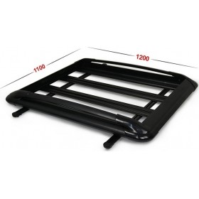 Omtec Σχάρα Οροφής Αλουμινίου Μαυρη με Μπαρες 120x110 εκ. Omtec Σχάρα Οροφής Αλουμινίου Μαυρη με Μπαρες 120x110 εκ.