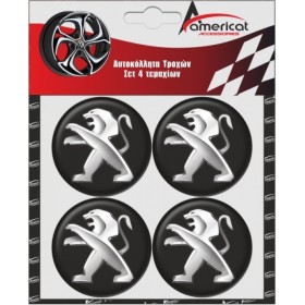 Americat Αυτοκόλλητα Σήματα Peugeot 6cm για Ζάντες Αυτοκινήτου 4τμχΚωδικός: 26101  Americat Αυτοκόλλητα Σήματα Peugeot 6cm για Ζάντες Αυτοκινήτου 4τμχΚωδικός: 26101