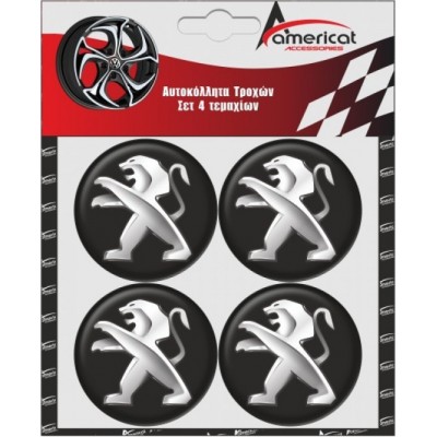 Americat Αυτοκόλλητα Σήματα Peugeot 6cm για Ζάντες Αυτοκινήτου 4τμχΚωδικός: 26101 