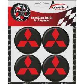 Americat Αυτοκόλλητα Σήματα Mitsubishi 6cm για Ζάντες Αυτοκινήτου σε Μαύρο Χρώμα 4τμχΚωδικός: 23301  Americat Αυτοκόλλητα Σήματα Mitsubishi 6cm για Ζάντες Αυτοκινήτου σε Μαύρο Χρώμα 4τμχΚωδικός: 23301
