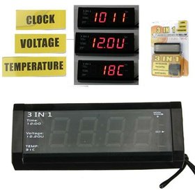 Ψηφιακό Βολτόμετρο / Θερμόμετρο / Ρολόι ΑυτοκινήτουΚωδικός: WF-518 