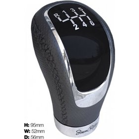 Simoni Racing Skin Πόμολο Ταχυτήτων με 3 Αυτοκόλλητα Ένδειξης Ταχυτήτων και 3 Αντάπτορες 8/10/12mm Eco-leather ΜαύροΚωδικός: INM