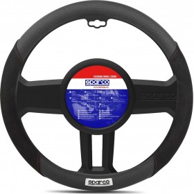 Sparco Κάλυμμα Τιμονιού Αυτοκινήτου με Διάμετρο 37-38εκ. Συνθετικό Μαύρο με Κόκκινη ΡαφήΚωδικός: SPC1112BK  Sparco Κάλυμμα Τιμονιού Αυτοκινήτου με Διάμετρο 37-38εκ. Συνθετικό Μαύρο με Κόκκινη ΡαφήΚωδικός: SPC1112BK