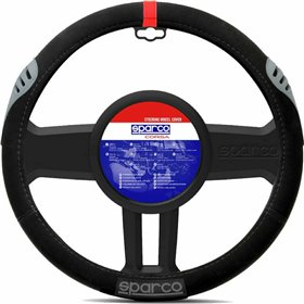Sparco Κάλυμμα Τιμονιού Αυτοκινήτου με Διάμετρο 37-38εκ. Συνθετικό ΜαύροΚωδικός: SPC1107RS  Sparco Κάλυμμα Τιμονιού Αυτοκινήτου με Διάμετρο 37-38εκ. Συνθετικό ΜαύροΚωδικός: SPC1107RS