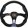 Simoni Racing Τιμόνι Αυτοκινήτου Polypelle Χ2 Δερμάτινο Τριάκτινο με Διάμετρο 33cm Μπλε/ΜαύροΚωδικός: SRX2330PUN/PA 