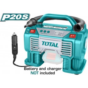 Total Τρόμπα Αυτοκινήτου Air Compressor 160PSI Επαναφορτιζόμενη 20VΚωδικός: TACLI2002 
