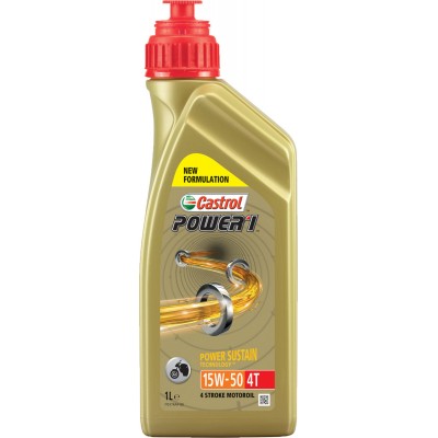 Castrol Power 1 4T Ημισυνθετικό Λάδι Μοτοσυκλέτας για Τετράχρονους Κινητήρες 15W-50 1lt