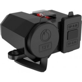 Αδιάβροχος Φορτιστής Μοτοσυκλέτας 2.1A με Θύρες: 2xUSB & 1xΑναπτήρα με Βολτόμετρο Αδιάβροχος Φορτιστής Μοτοσυκλέτας 2.1A με Θύρες: 2xUSB & 1xΑναπτήρα με Βολτόμετρο