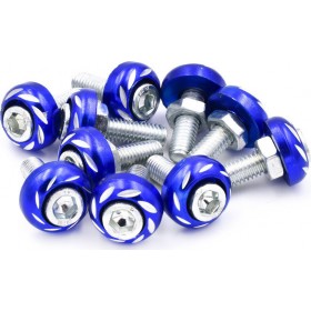 Διακοσμητικές Βίδες Αλουμινίου Πινακίδας 6mm με Σκαλιστή Κεφαλή 10τμχ OEM - Μπλε 4734