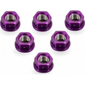 ΠΑΞΙΜΑΔΙΑ ΣΕΤ ΓΡΑΝΑΖΙΟΥ ALUMINIUM SPROCKET NUTS 10MM SET X 6 DRILLED&nbspSPN10DP PURPLE| PRO BOLT